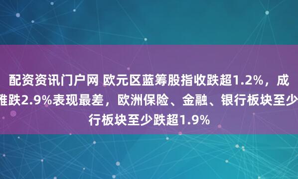 配资资讯门户网 欧元区蓝筹股指收跌超1.2%，成分股欧莱雅跌2.9%表现最差，欧洲保险、金融、银行板块至少跌超1.9%